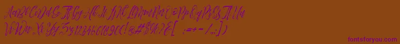 Arthands-fontti – violetit fontit ruskealla taustalla