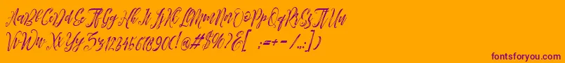 Arthands-Schriftart – Violette Schriften auf orangefarbenem Hintergrund