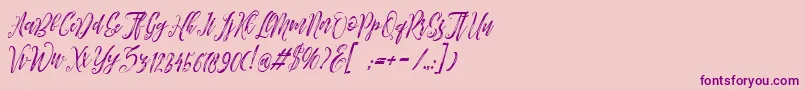 Arthands-fontti – violetit fontit vaaleanpunaisella taustalla