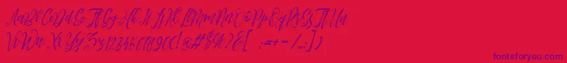 Arthands-fontti – violetit fontit punaisella taustalla