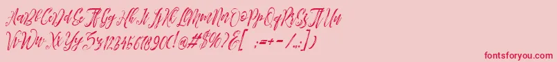フォントArthands – ピンクの背景に赤い文字