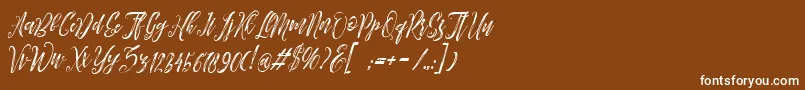 Шрифт Arthands – белые шрифты на коричневом фоне