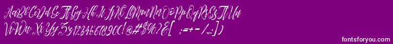 Шрифт Arthands – белые шрифты на фиолетовом фоне
