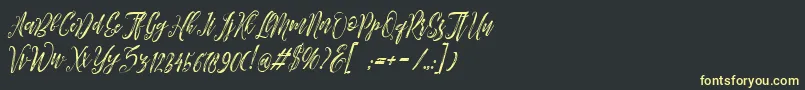 Шрифт Arthands – жёлтые шрифты на чёрном фоне