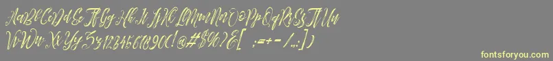 Шрифт Arthands – жёлтые шрифты на сером фоне