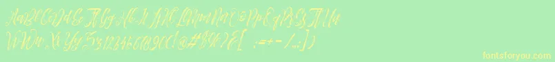 Arthands-fontti – keltaiset fontit vihreällä taustalla