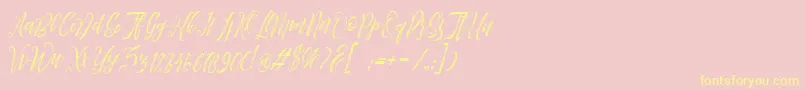 Arthands-fontti – keltaiset fontit vaaleanpunaisella taustalla