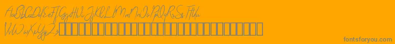 Arthegos Demo-Schriftart – Graue Schriften auf orangefarbenem Hintergrund