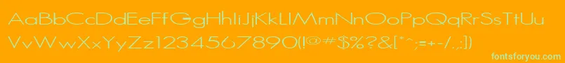 Pcgoodserif-Schriftart – Grüne Schriften auf orangefarbenem Hintergrund