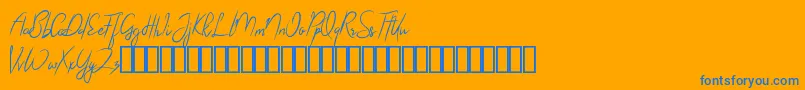 Arthegos Demo Font – Blue Fonts on Orange Background