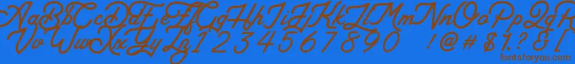 Arthington Font – Brown Fonts on Blue Background