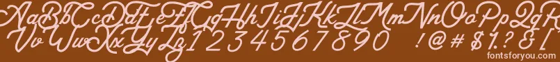 フォントArthington – 茶色の背景にピンクのフォント