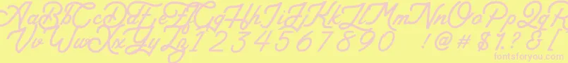 Arthington Font – Pink Fonts on Yellow Background