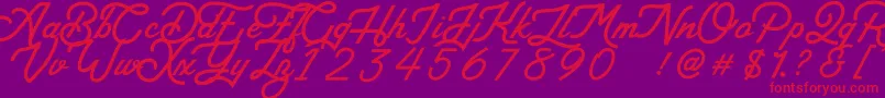 Arthington-Schriftart – Rote Schriften auf violettem Hintergrund