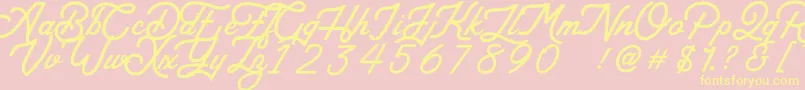 Arthington Font – Yellow Fonts on Pink Background