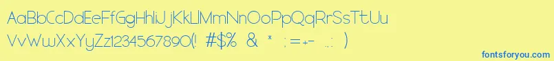 Police ARTHIQUE FONT DEMO – polices bleues sur fond jaune
