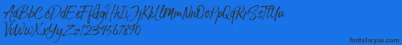 Arthur Hill Font – Black Fonts on Blue Background