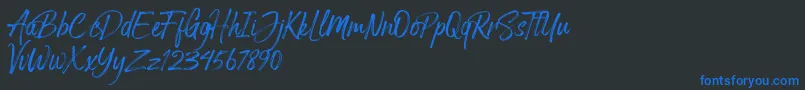 Arthur Hill Font – Blue Fonts on Black Background