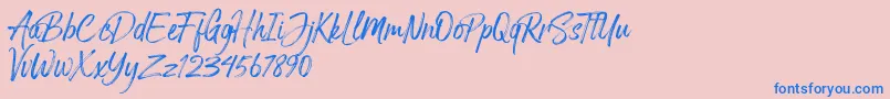Arthur Hill Font – Blue Fonts on Pink Background