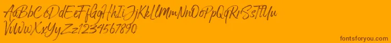Arthur Hill Font – Brown Fonts on Orange Background