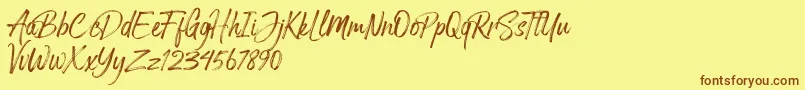Arthur Hill Font – Brown Fonts on Yellow Background