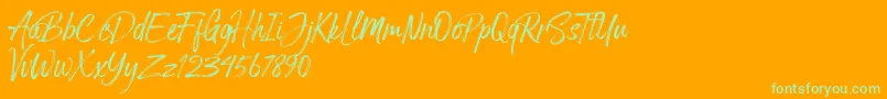 Arthur Hill Font – Green Fonts on Orange Background