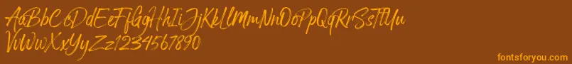 Arthur Hill Font – Orange Fonts on Brown Background