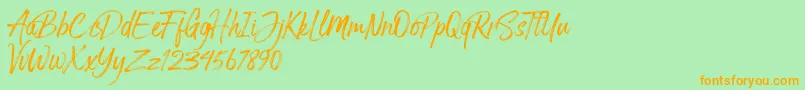 Arthur Hill Font – Orange Fonts on Green Background