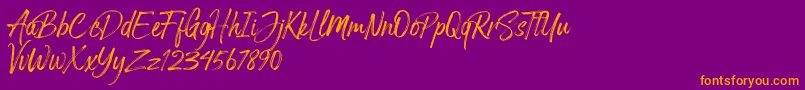 Fonte Arthur Hill – fontes laranjas em um fundo violeta