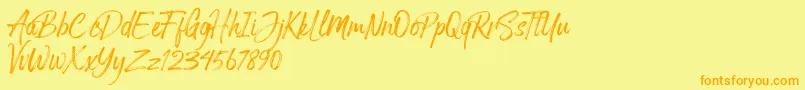 Arthur Hill Font – Orange Fonts on Yellow Background