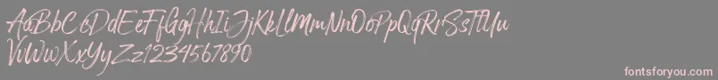 Arthur Hill-Schriftart – Rosa Schriften auf grauem Hintergrund