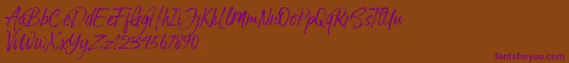 Arthur Hill Font – Purple Fonts on Brown Background