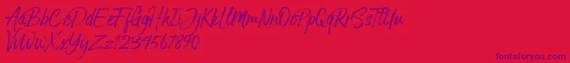 Arthur Hill Font – Purple Fonts on Red Background