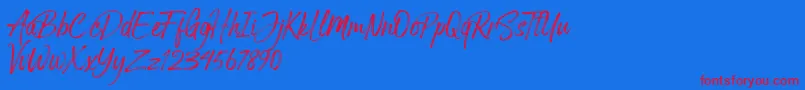 Arthur Hill Font – Red Fonts on Blue Background