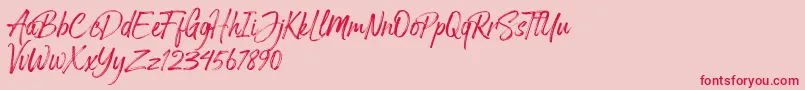 Arthur Hill Font – Red Fonts on Pink Background