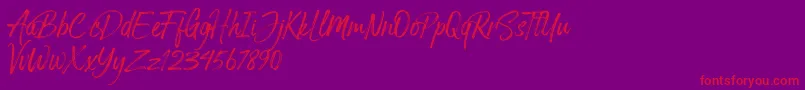 Arthur Hill Font – Red Fonts on Purple Background