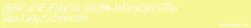 Arthur Hill Font – White Fonts on Yellow Background