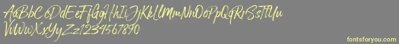 Arthur Hill Font – Yellow Fonts on Gray Background