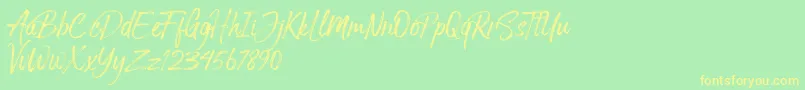 Arthur Hill Font – Yellow Fonts on Green Background