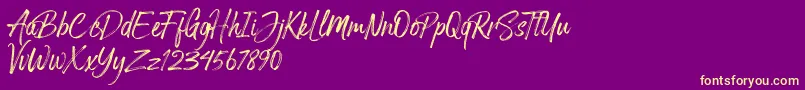 Arthur Hill Font – Yellow Fonts on Purple Background