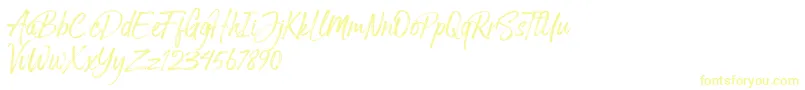 Arthur Hill Font – Yellow Fonts on White Background