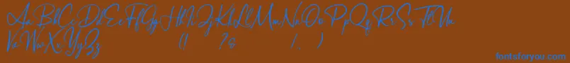 Arthurdale Demo Font – Blue Fonts on Brown Background