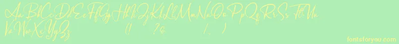 Arthurdale Demo Font – Yellow Fonts on Green Background