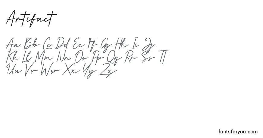 Schriftart Artifact (120027) – Alphabet, Zahlen, spezielle Symbole