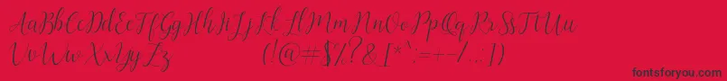 Artilla-Schriftart – Schwarze Schriften auf rotem Hintergrund