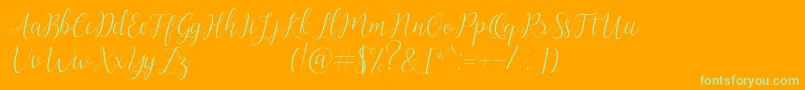 Artilla Font – Green Fonts on Orange Background