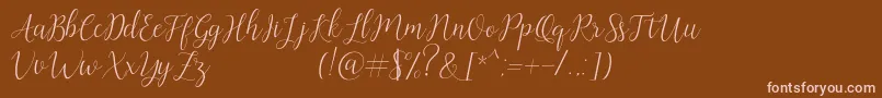Artilla-Schriftart – Rosa Schriften auf braunem Hintergrund