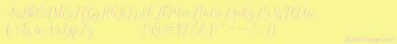 Artilla Font – Pink Fonts on Yellow Background
