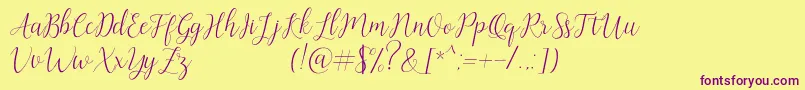 Artilla Font – Purple Fonts on Yellow Background