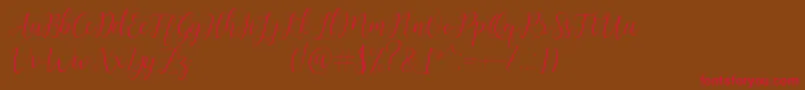 Artilla Font – Red Fonts on Brown Background